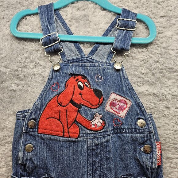 Vintage Girl Clifford Overall Pants Size 12 Months Big Red Dog - Picture 2 of 7